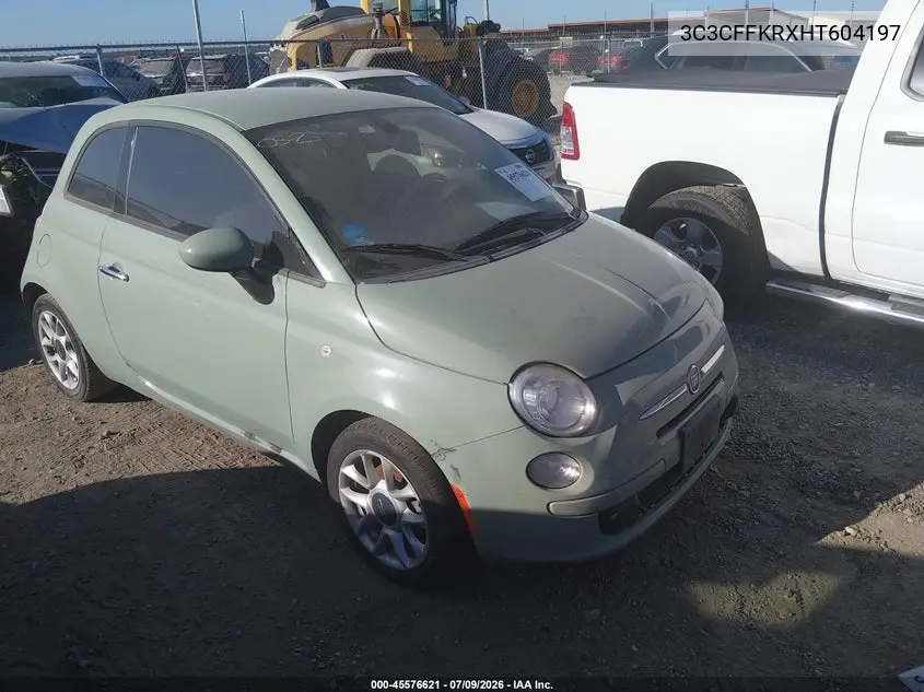 2017 Fiat 500 Pop VIN: 3C3CFFKRXHT604197 Lot: 45576621