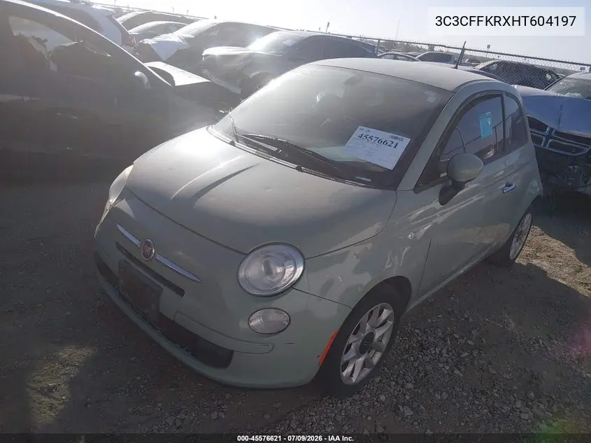 2017 Fiat 500 Pop VIN: 3C3CFFKRXHT604197 Lot: 45576621