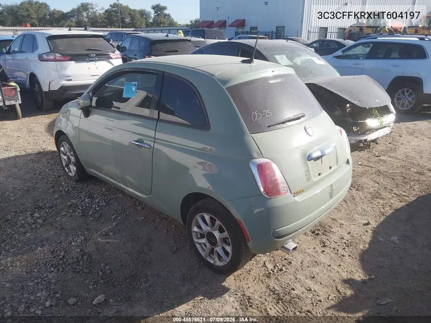 2017 Fiat 500 Pop VIN: 3C3CFFKRXHT604197 Lot: 45576621