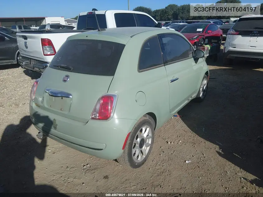 2017 Fiat 500 Pop VIN: 3C3CFFKRXHT604197 Lot: 45576621