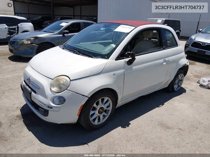 2017 Fiat 500C Pop VIN: 3C3CFFLR3HT704737 Lot: 45616988