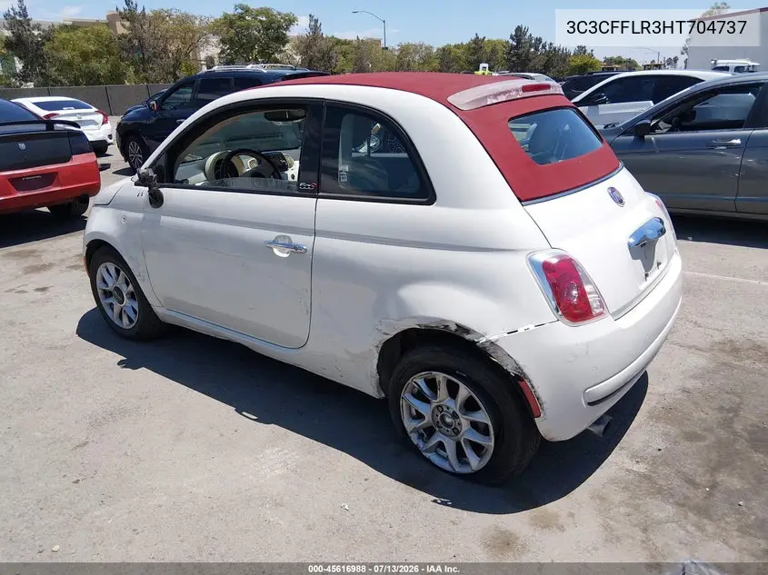 2017 Fiat 500C Pop VIN: 3C3CFFLR3HT704737 Lot: 45616988