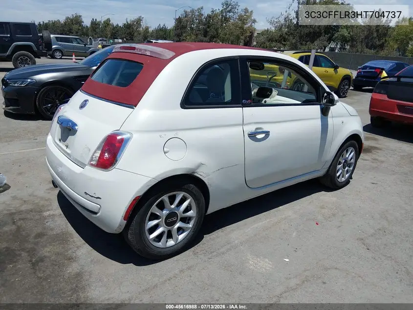 2017 Fiat 500C Pop VIN: 3C3CFFLR3HT704737 Lot: 45616988