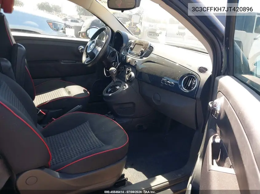2018 Fiat 500 Pop VIN: 3C3CFFKH7JT420896 Lot: 45546414