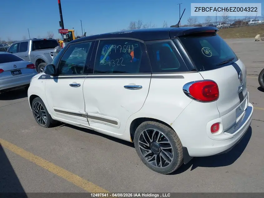 2014 Fiat 500L Lounge VIN: ZFBCFACH6EZ004322 Lot: 12497541