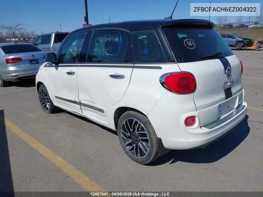 2014 Fiat 500L Lounge VIN: ZFBCFACH6EZ004322 Lot: 12497541