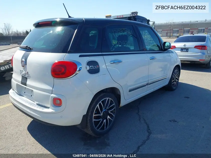 2014 Fiat 500L Lounge VIN: ZFBCFACH6EZ004322 Lot: 12497541
