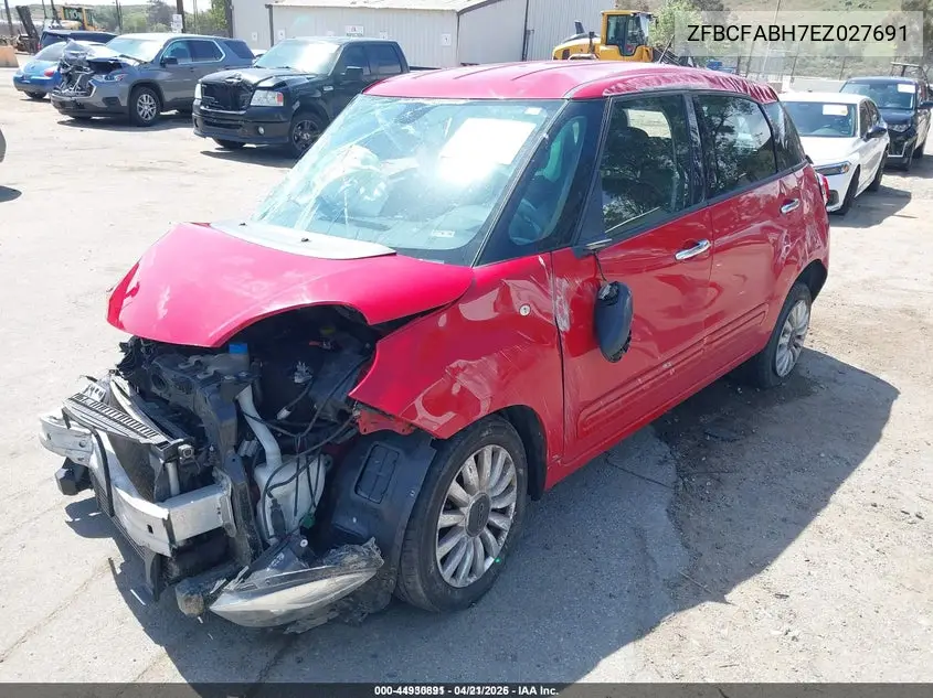 2014 Fiat 500L Easy VIN: ZFBCFABH7EZ027691 Lot: 44930891