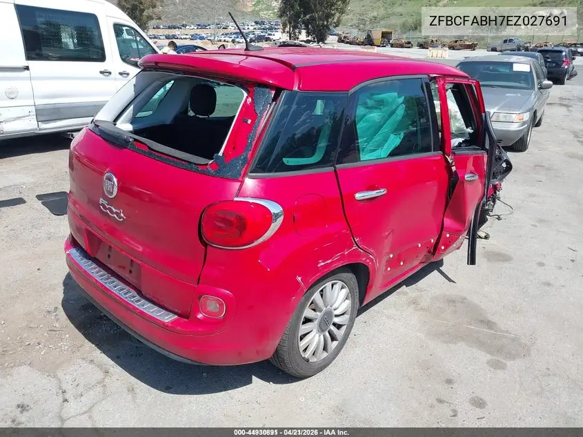 2014 Fiat 500L Easy VIN: ZFBCFABH7EZ027691 Lot: 44930891