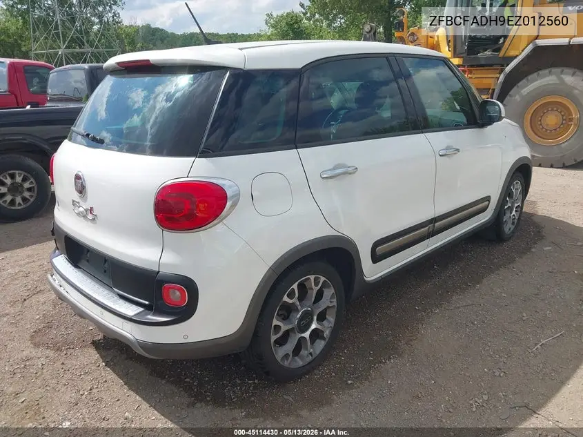 2014 Fiat 500L Trekking VIN: ZFBCFADH9EZ012560 Lot: 45114430