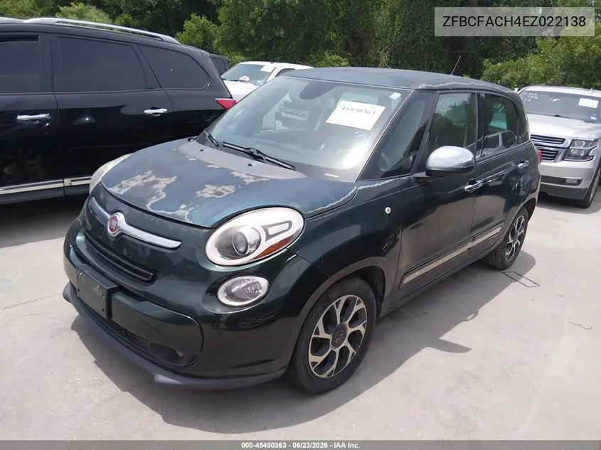 2014 Fiat 500L Lounge VIN: ZFBCFACH4EZ022138 Lot: 45450363