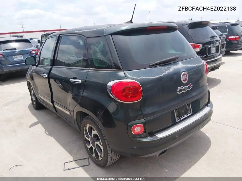 2014 Fiat 500L Lounge VIN: ZFBCFACH4EZ022138 Lot: 45450363