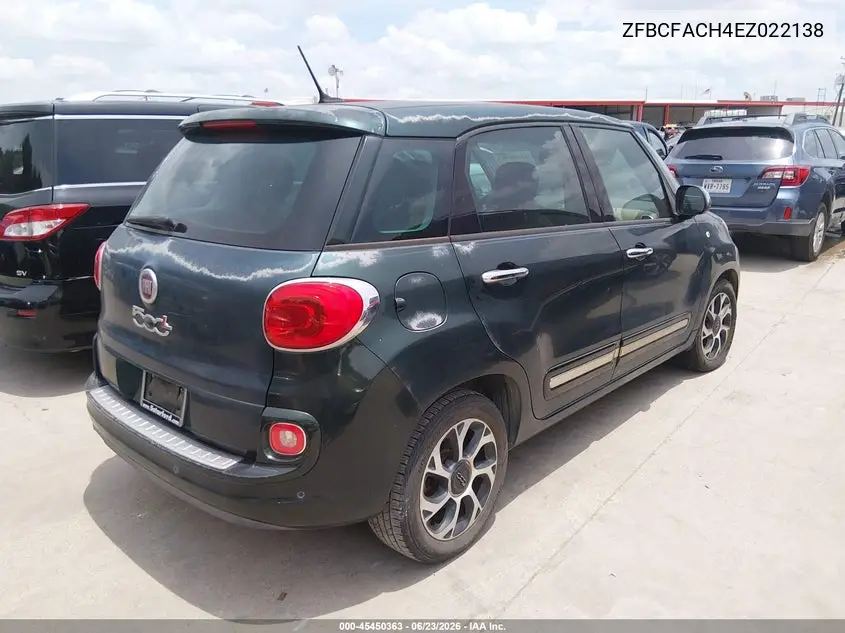 2014 Fiat 500L Lounge VIN: ZFBCFACH4EZ022138 Lot: 45450363