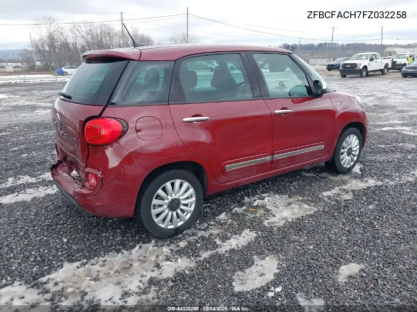 2015 Fiat 500L Lounge VIN: ZFBCFACH7FZ032258 Lot: 44320290