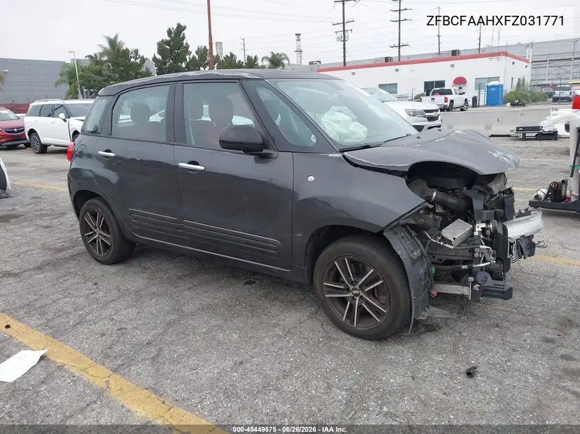 2015 Fiat 500L Pop VIN: ZFBCFAAHXFZ031771 Lot: 45449575