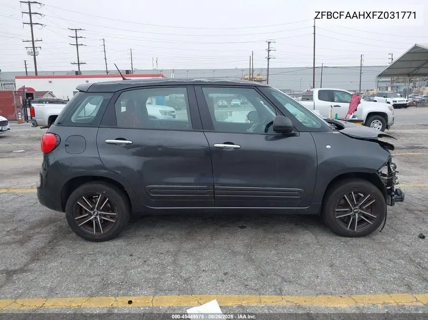 2015 Fiat 500L Pop VIN: ZFBCFAAHXFZ031771 Lot: 45449575