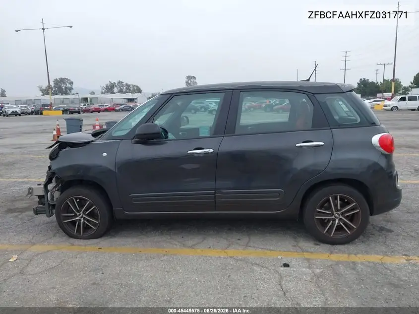 2015 Fiat 500L Pop VIN: ZFBCFAAHXFZ031771 Lot: 45449575