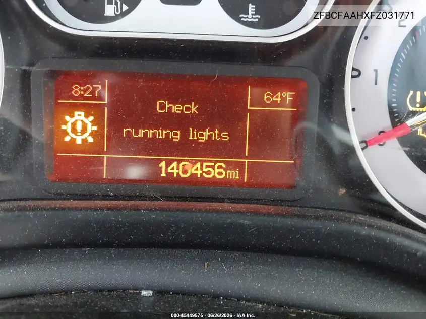 2015 Fiat 500L Pop VIN: ZFBCFAAHXFZ031771 Lot: 45449575