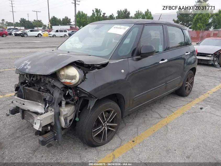 2015 Fiat 500L Pop VIN: ZFBCFAAHXFZ031771 Lot: 45449575