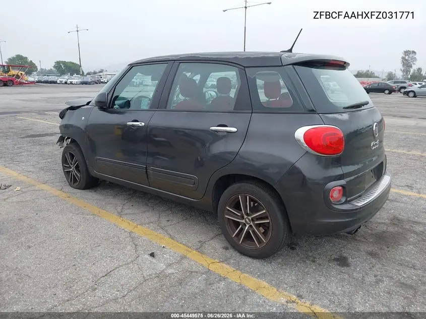 2015 Fiat 500L Pop VIN: ZFBCFAAHXFZ031771 Lot: 45449575