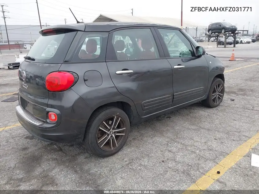 2015 Fiat 500L Pop VIN: ZFBCFAAHXFZ031771 Lot: 45449575