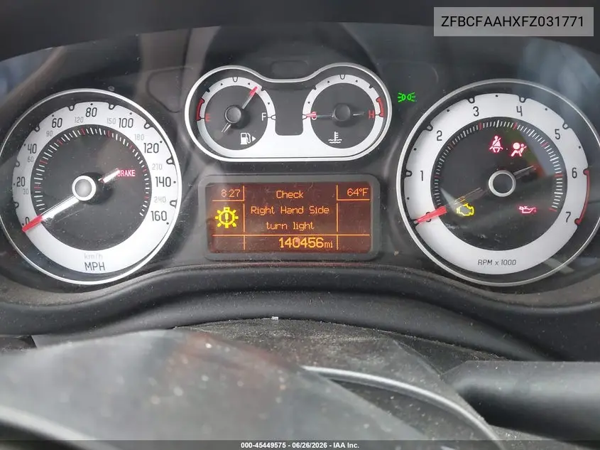 2015 Fiat 500L Pop VIN: ZFBCFAAHXFZ031771 Lot: 45449575