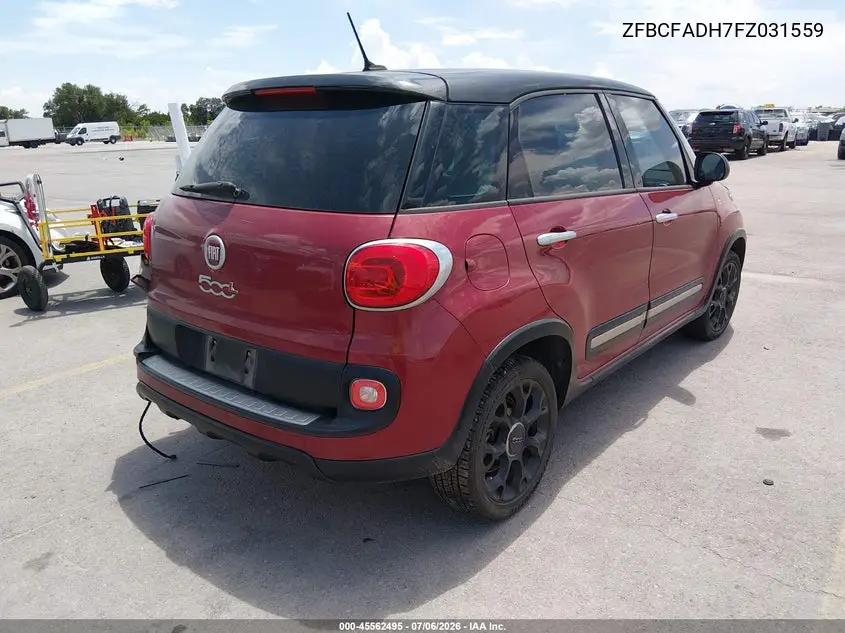 2015 Fiat 500L Urbana Trekking VIN: ZFBCFADH7FZ031559 Lot: 45562495