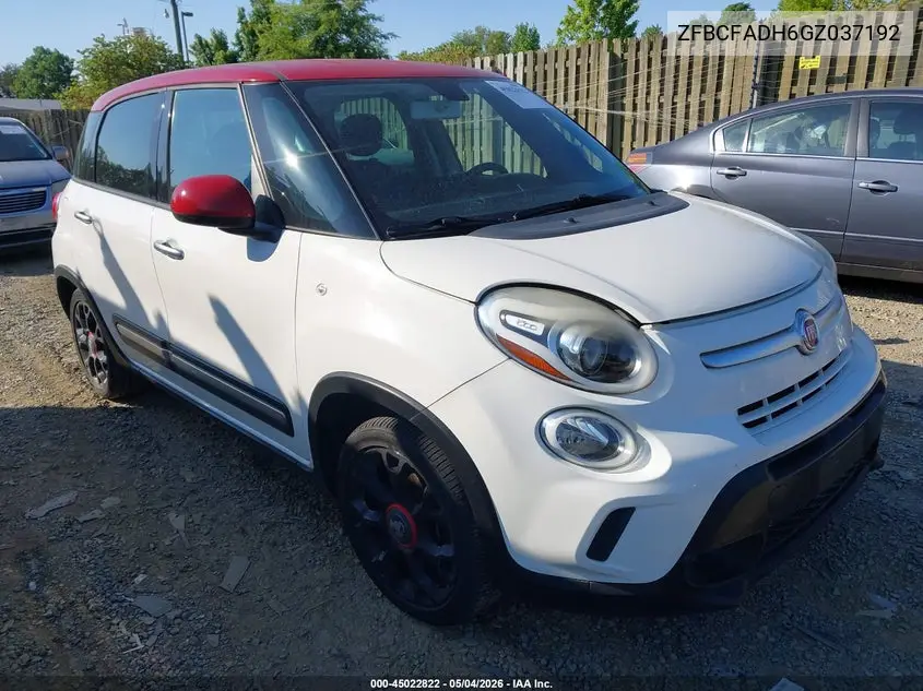 2016 Fiat 500L Urbana Trekking VIN: ZFBCFADH6GZ037192 Lot: 45022822