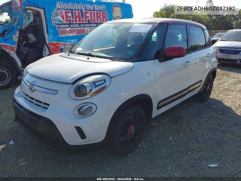 2016 Fiat 500L Urbana Trekking VIN: ZFBCFADH6GZ037192 Lot: 45022822