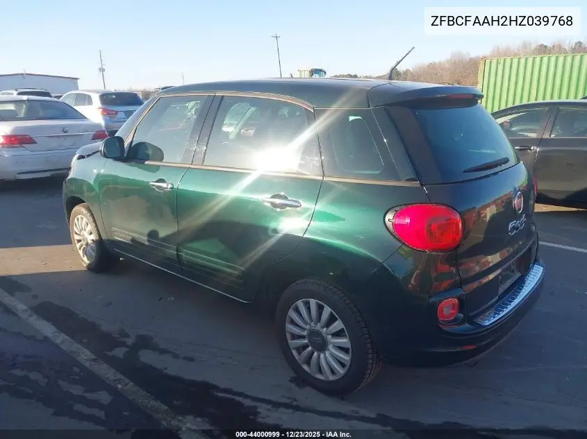 2017 Fiat 500L Pop VIN: ZFBCFAAH2HZ039768 Lot: 44000999
