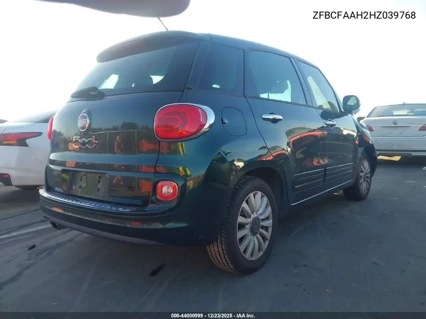 2017 Fiat 500L Pop VIN: ZFBCFAAH2HZ039768 Lot: 44000999
