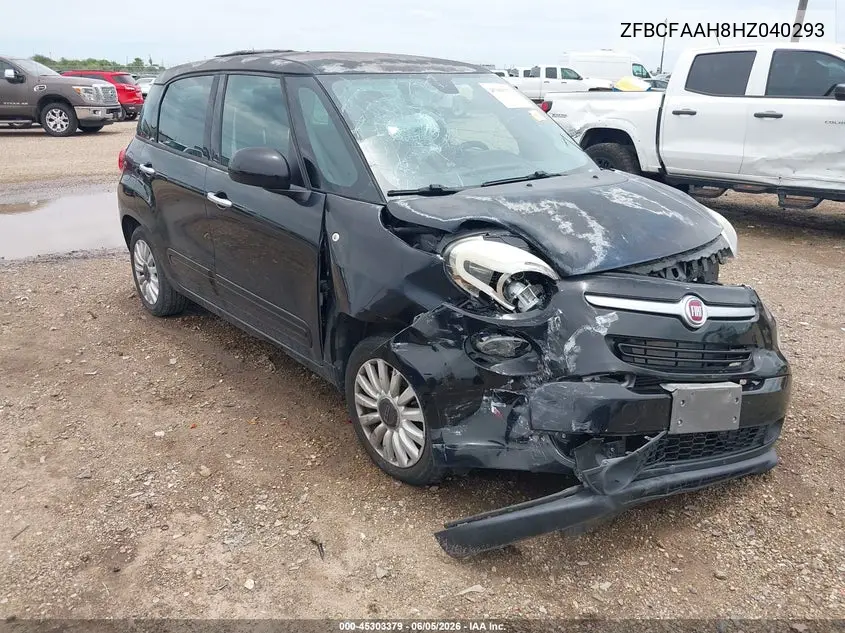 2017 Fiat 500L Pop VIN: ZFBCFAAH8HZ040293 Lot: 45303379