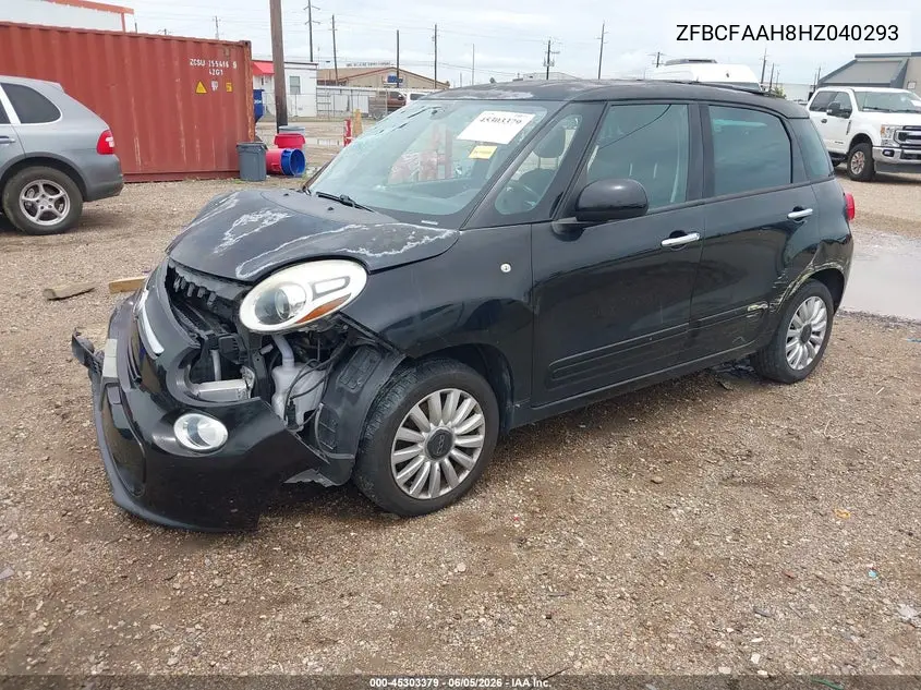 2017 Fiat 500L Pop VIN: ZFBCFAAH8HZ040293 Lot: 45303379