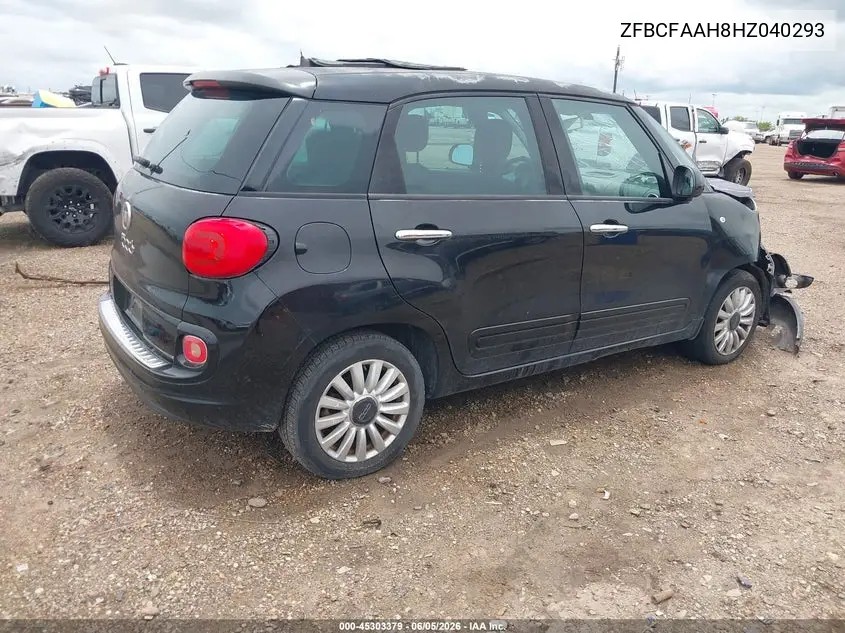 2017 Fiat 500L Pop VIN: ZFBCFAAH8HZ040293 Lot: 45303379