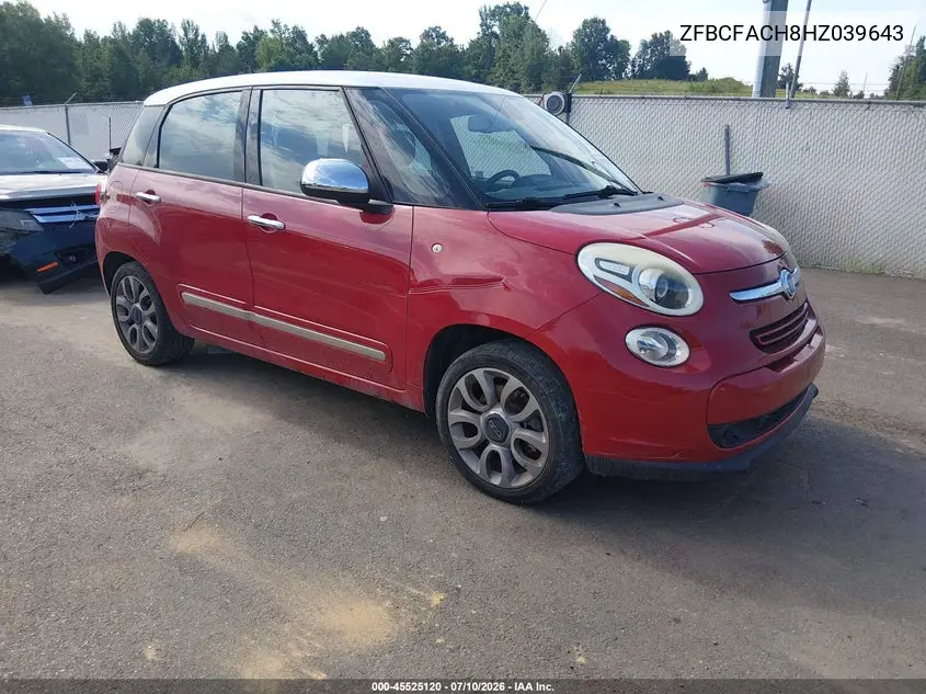 2017 Fiat 500L Lounge VIN: ZFBCFACH8HZ039643 Lot: 45525120