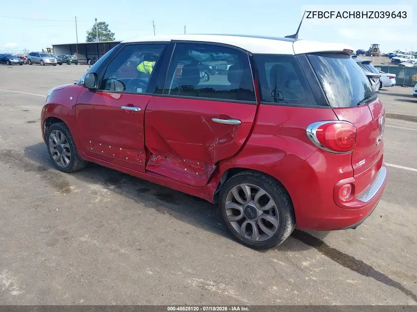2017 Fiat 500L Lounge VIN: ZFBCFACH8HZ039643 Lot: 45525120
