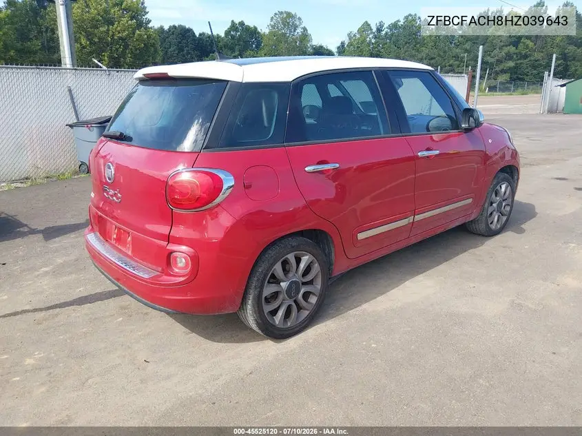 2017 Fiat 500L Lounge VIN: ZFBCFACH8HZ039643 Lot: 45525120