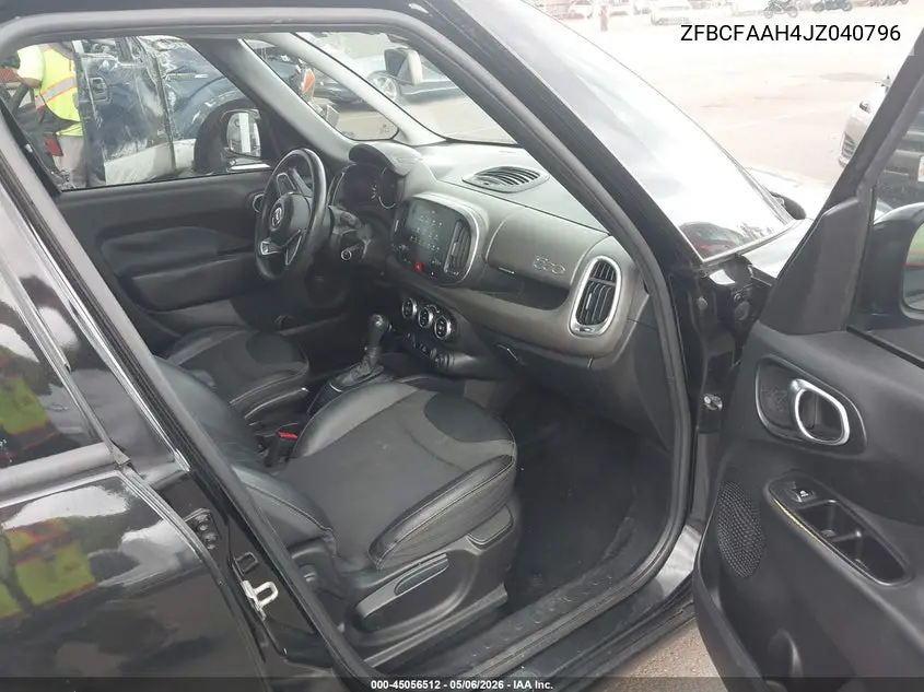 2018 Fiat 500L Pop VIN: ZFBCFAAH4JZ040796 Lot: 45056512
