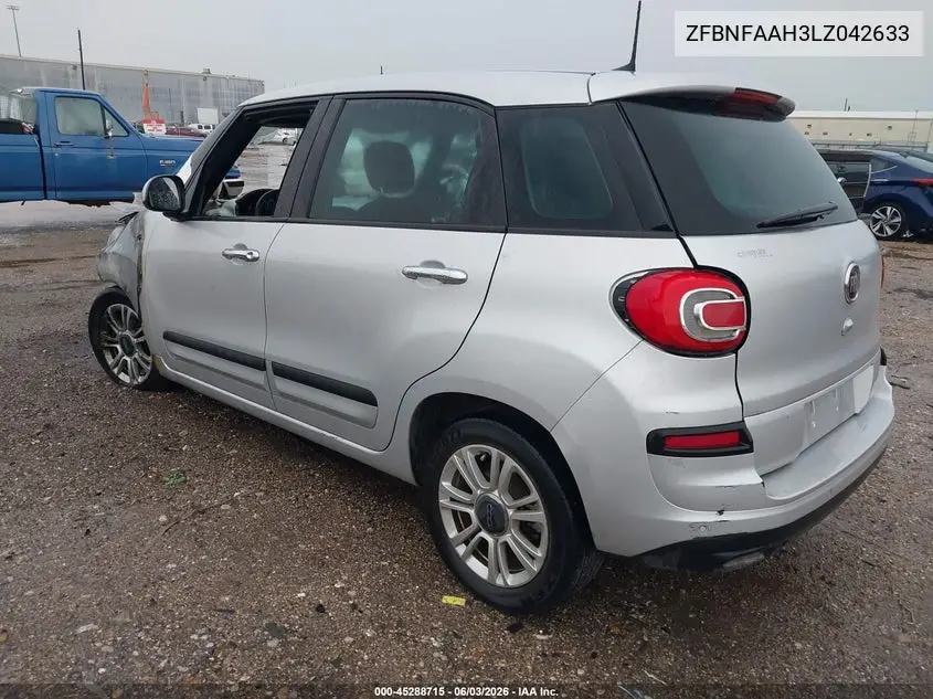 2020 Fiat 500L Pop VIN: ZFBNFAAH3LZ042633 Lot: 45288715