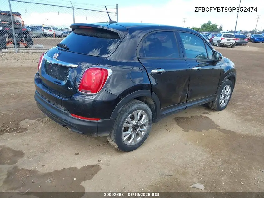 2016 Fiat 500X Easy VIN: ZFBCFYBT8GP352474 Lot: 30092668