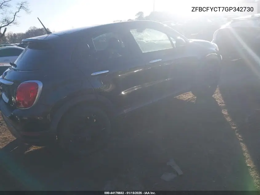 2016 Fiat 500X Trekking VIN: ZFBCFYCT7GP342730 Lot: 44176682