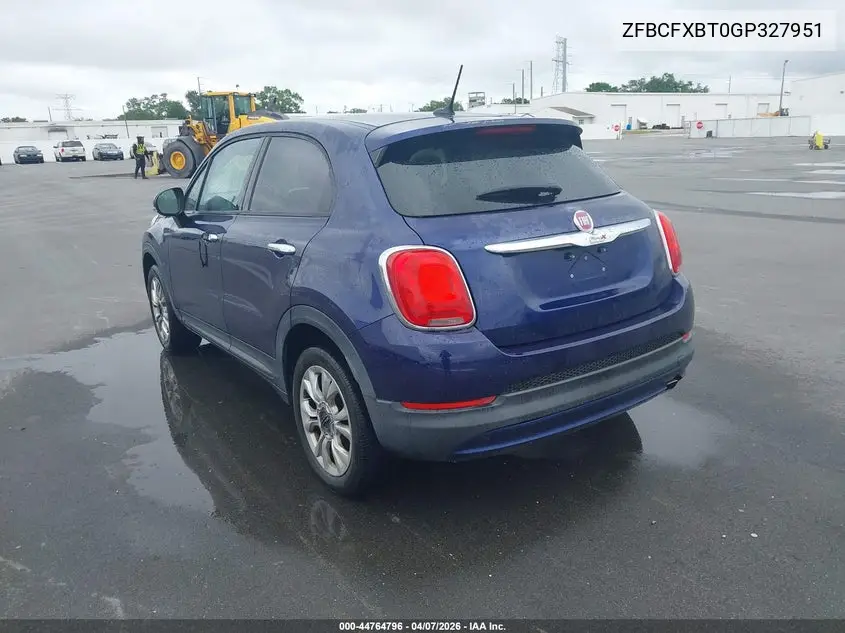 2016 Fiat 500X Easy VIN: ZFBCFXBT0GP327951 Lot: 44764796