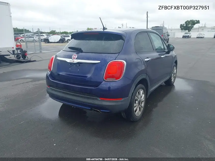 2016 Fiat 500X Easy VIN: ZFBCFXBT0GP327951 Lot: 44764796