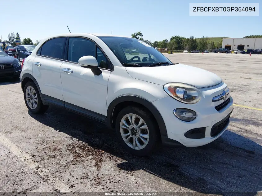 2016 Fiat 500X Easy VIN: ZFBCFXBT0GP364094 Lot: 44970264