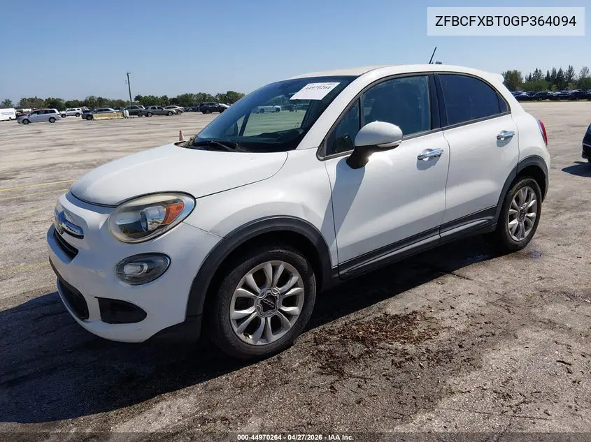 2016 Fiat 500X Easy VIN: ZFBCFXBT0GP364094 Lot: 44970264