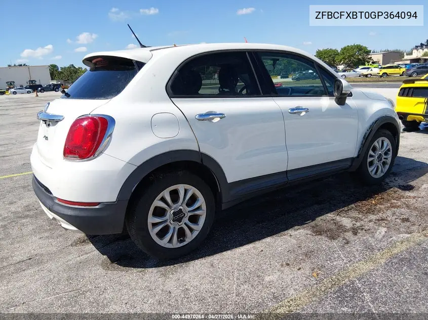2016 Fiat 500X Easy VIN: ZFBCFXBT0GP364094 Lot: 44970264