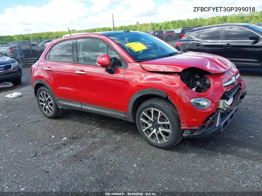 2016 Fiat 500X Trekking Plus VIN: ZFBCFYET3GP399018 Lot: 44998431
