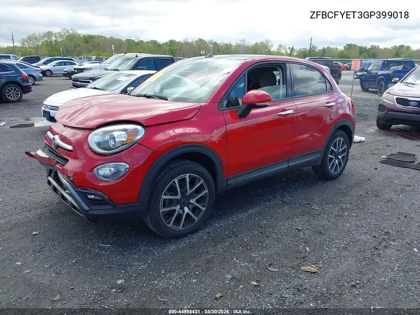 2016 Fiat 500X Trekking Plus VIN: ZFBCFYET3GP399018 Lot: 44998431