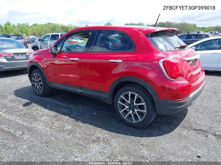 2016 Fiat 500X Trekking Plus VIN: ZFBCFYET3GP399018 Lot: 44998431