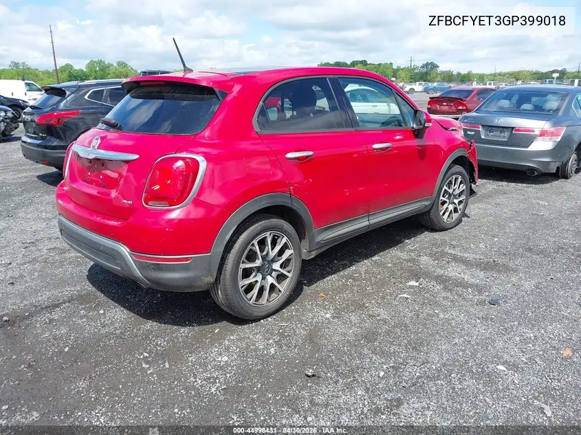 2016 Fiat 500X Trekking Plus VIN: ZFBCFYET3GP399018 Lot: 44998431